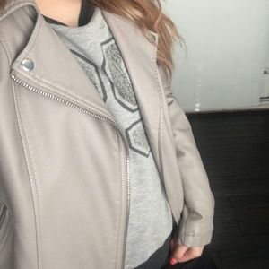 Nude leather jacket